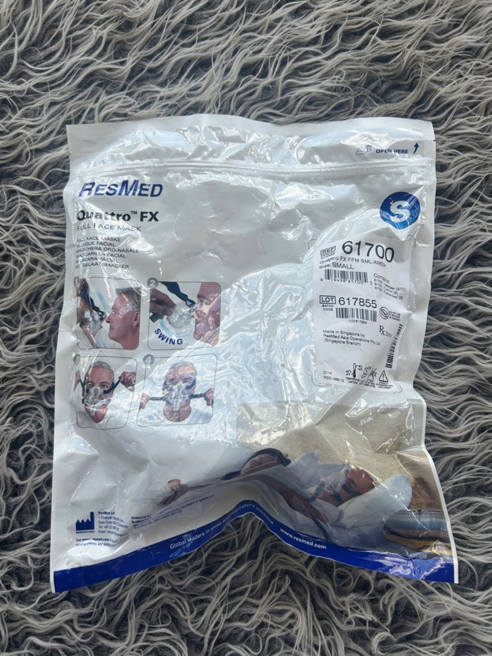 NEW ResMed  Quattro FX Full Face Mask Size small 617855 SEALED